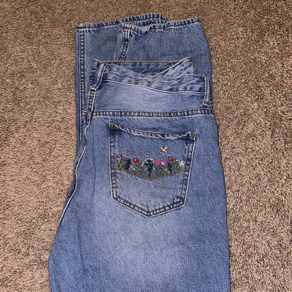 Vintage Straight Leg Floral Jeans